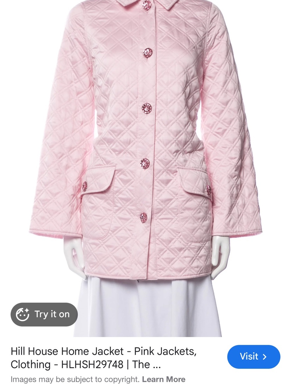 Hill House Light Pink Quilted Puffer Jacket